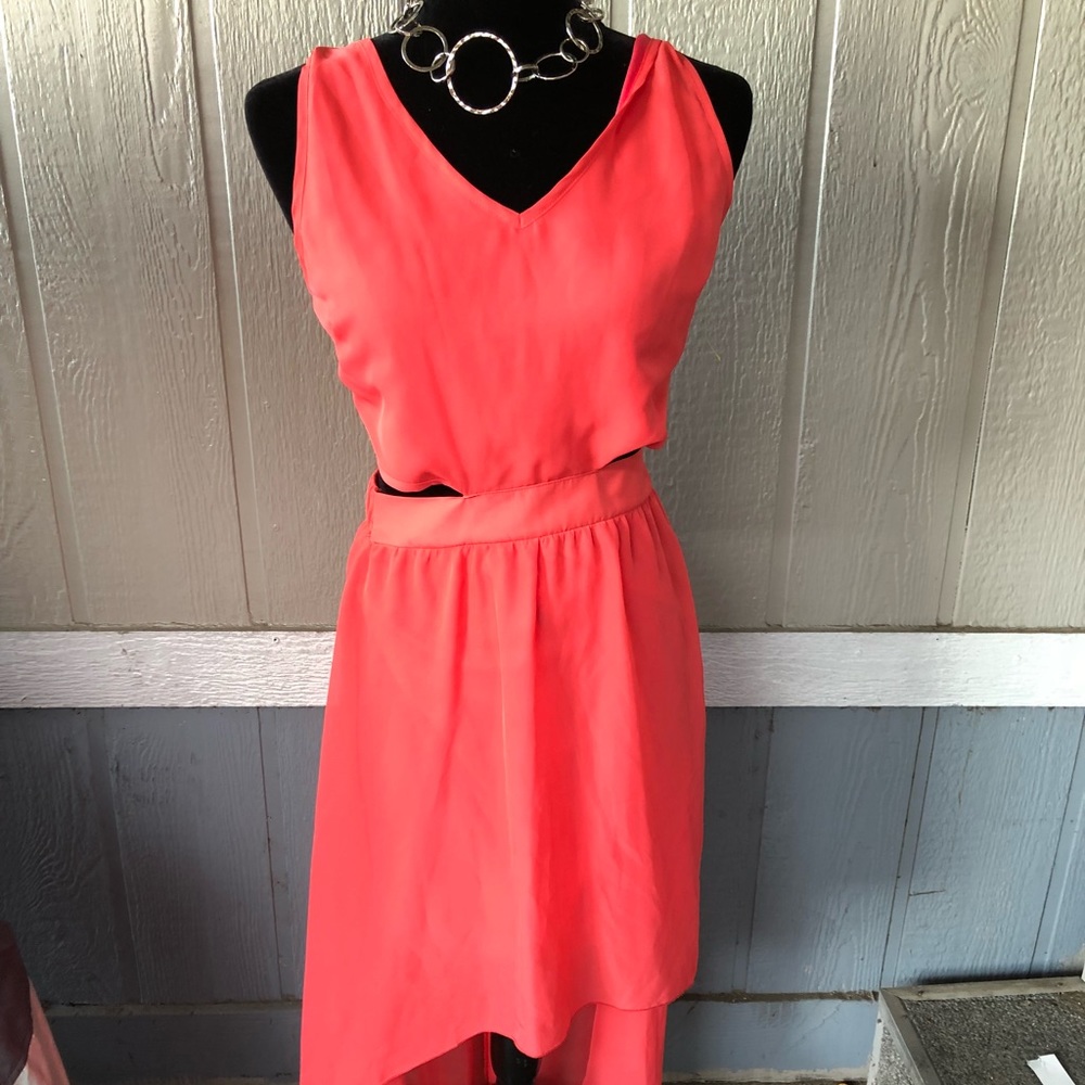 Traciel coral open back Dress